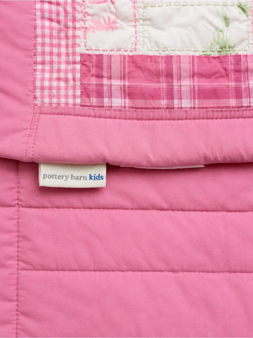 Pottery Barn Kids Aloha Pink Patchwork Quilt 36x50 Toddler Nursery Bedding